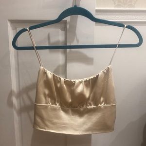 satin ruched crop top